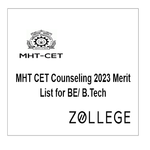 MHT CET Counseling 2023 Merit List for BE BTech
